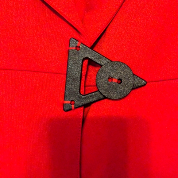 Elegant Red Dress Coat - Picture 5 of 9